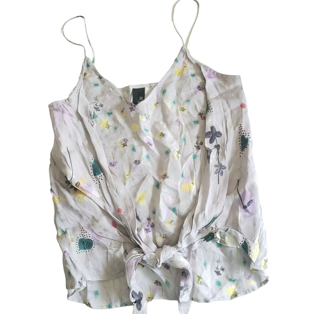 TOPSHOP Boutique floral drape tie camisole cami tank top in lavender Size 4 NEW